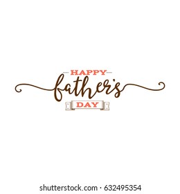 Father's Day badge design . Sticker, stamp, logo - handmade. With the use of typography elements, calligraphy and lettering