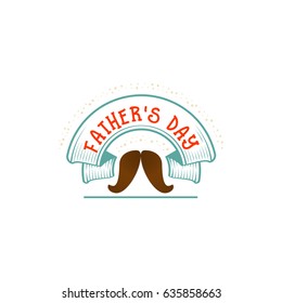 Father's Day badge design . Sticker, stamp, logo - handmade. With the use of typography elements, calligraphy and lettering