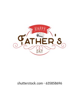 Father's Day badge design . Sticker, stamp, logo - handmade. With the use of typography elements, calligraphy and lettering