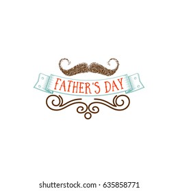 Father's Day badge design . Sticker, stamp, logo - handmade. With the use of typography elements, calligraphy and lettering