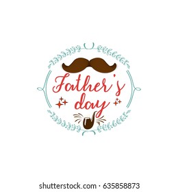 Father's Day badge design . Sticker, stamp, logo - handmade. With the use of typography elements, calligraphy and lettering