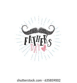 Father's Day badge design . Sticker, stamp, logo - handmade. With the use of typography elements, calligraphy and lettering
