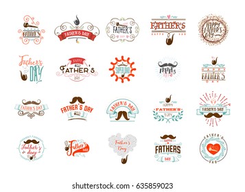 Father's Day badge design . Sticker, stamp, logo - handmade. With the use of typography elements, calligraphy and lettering