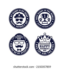 Fathers day badge stamps vector design collection