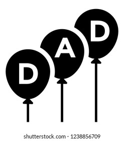 Fathers day balloons solid icon design