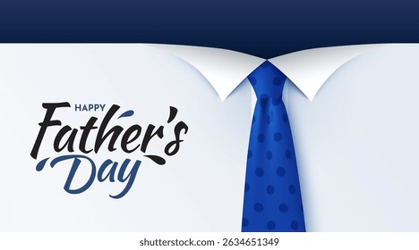 Father's Day banner with bow tie and calligraphic lettering. Vector illustration for background, poster, template, sale, promo, discount, website social media, flyer, brochure.