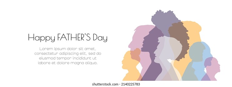 Father's Day banner. Card with place for text. Flat vector illustration.