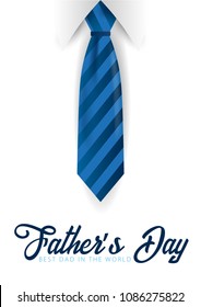 Father's Day banner, greeting card with necktie. Vector Illustration