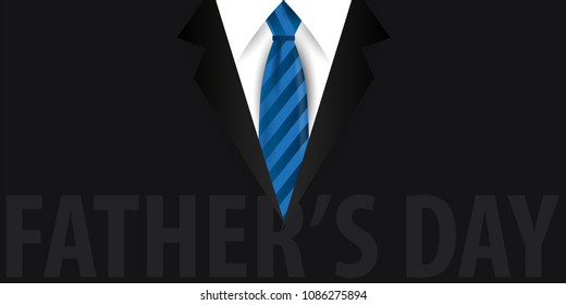 Father's Day banner, greeting card with necktie. Vector Illustration