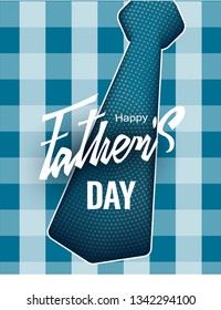 Father's Day banner with plaid shirt and tie. Vector illustration