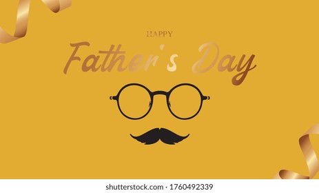 Father's day banner, with yellow background and nice ribbon on it.