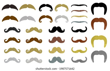 Father's day beard illustration set