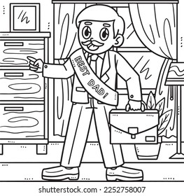 Fathers Day Best Dad Coloring Page for Kids
