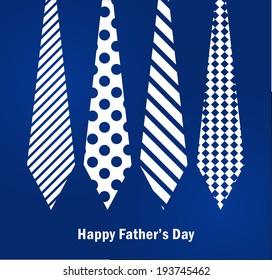 Fathers day blue vector background with ties