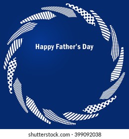 Fathers day blue vector frame with ties