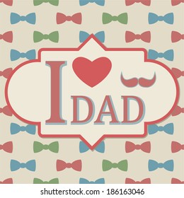 Father's Day, Bow Tie and Moustache Seamless Pattern 