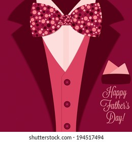 Father's Day bow tie tuxedo card in vector format.