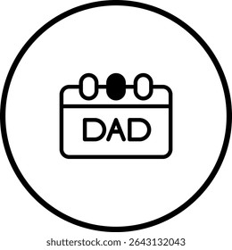Father's Day Calendar Icon: Celebrating Parenthood with Simple Vector Design