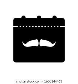 Father's day calendar icon with a mustache in the middle designed with black vector illustration eps 10