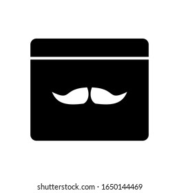 Father's day calendar icon with a mustache in the middle designed with black vector illustration eps 10