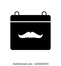 Father's day calendar icon with a mustache in the middle designed with black vector illustration eps 10