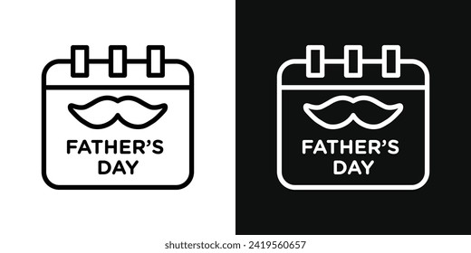 Fathers Day Calendar Icon set. Vector illustration