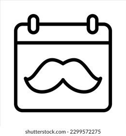 Fathers Day Calendar Simple Line Icon Symbol