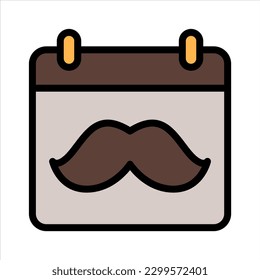 Fathers Day Calendar Simple Line Icon Symbol