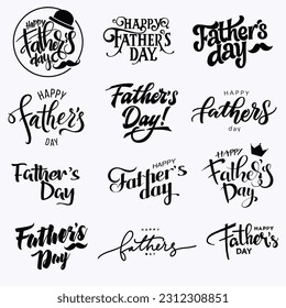 fathers day calligraphy set vector typography