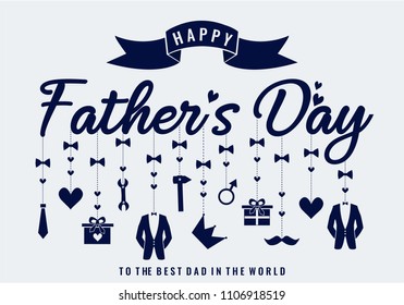 Fathers day card or background. vector illustration.