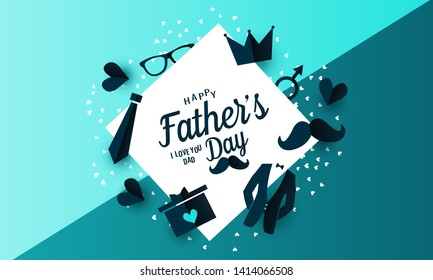 Fathers day card or background. vector illustration.