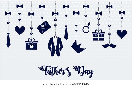 Fathers Day Card or background. vector illustration.