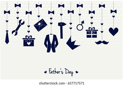 Fathers day card or background. vector illustration.