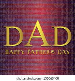 Father's Day card, beige and maroon. Vector eps10, illustration.
