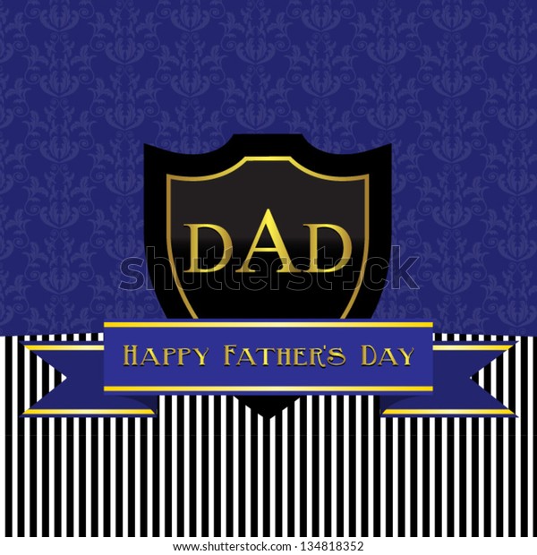 Father\'s Day card, with blue, black and\
white stripes. Vector eps10,\
illustration.