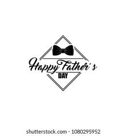 Fathers day card. Bow tie. Dad greeting. Happy Fathers day inscription. Vector illustration