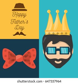 fathers day card with decoration elements