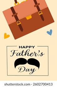 Father's day card design featuring briefcase and mustache graphic.