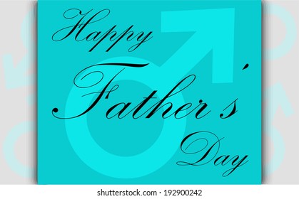 Fathers Day card Design with Male Symbol on green grey background