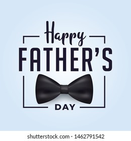 Father's day card design with realistic bow