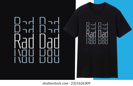 Father's Day Card Design Template. Rad Dad Greeting Card Vector for Fathers Day with Modern Typography. Square Banner Design Template with Rad Dad and Happy Father's Day Text for Social Media Post