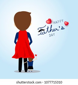 Father's day card design vector illustration super dad