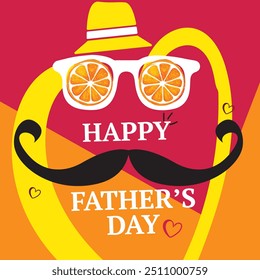 fathers Day card with funny colorful style, Fathers