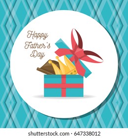 fathers day card with gift celebration