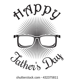 Father's Day card. Happy Father's Day. Men's glasses icon isolated on white background. Vector illustration