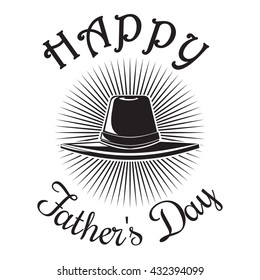 Father's Day card. Happy Father's Day. Men's hat icon isolated on white background. Vector illustration