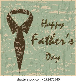Fathers day card ,Illustration for necktie retro style with grunge- vector illustration