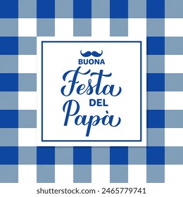 Fathers Day card in Italian language. Fathers day celebration in Italy. Vector template for poster, banner, flyer, postcard, etc