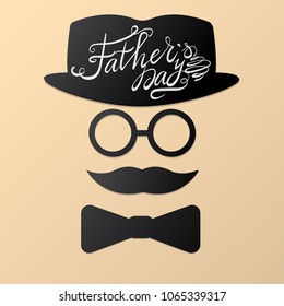Father's Day Card with  lettering.  vector illustration