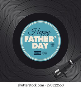 Fathers day card. Music vinyl concept